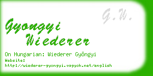 gyongyi wiederer business card